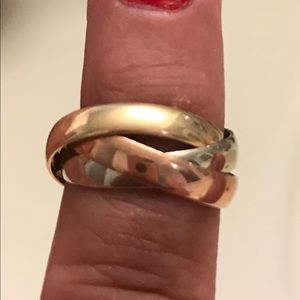 Tri-color 14k gold ring